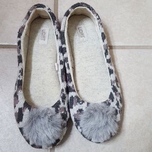 LAST CHANCE LOFT Animal Print Sweater Slippers